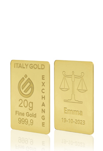 Sztabka złota ze znakiem zodiaku Waga 24kt 20gr - Pomysł na prezent Znaki Zodiaku - IGE Gold